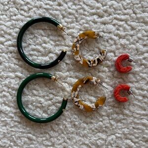 MACHETE Acetate Hoop Earrings 3-pack